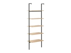 Unidade 5 prateleiras 64x35x185 cm castanho-claro e preto PT708163
