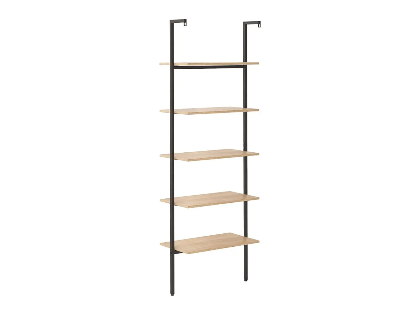 Unidade 5 prateleiras 64x35x185 cm castanho-claro e preto PT708163