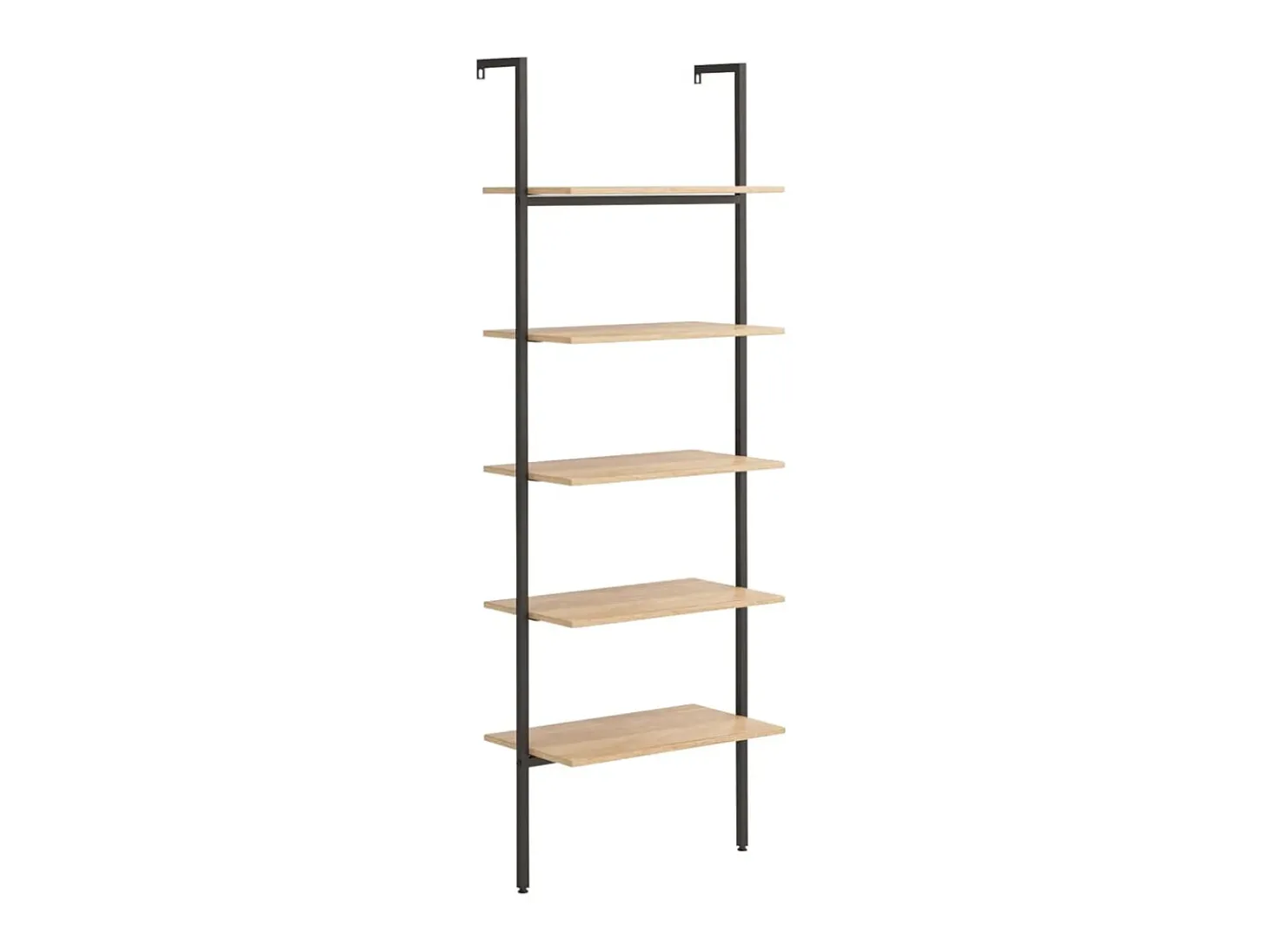 Unidade 5 prateleiras 64x35x185 cm castanho-claro e preto PT708163