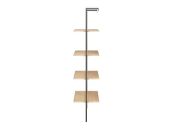 Unidade 4 prateleiras 64x35x152,5 cm castanho-claro e preto PT857698
