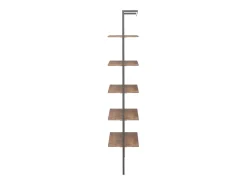 Unidade 5 prateleiras 64x35x185 cm castanho-escuro e preto