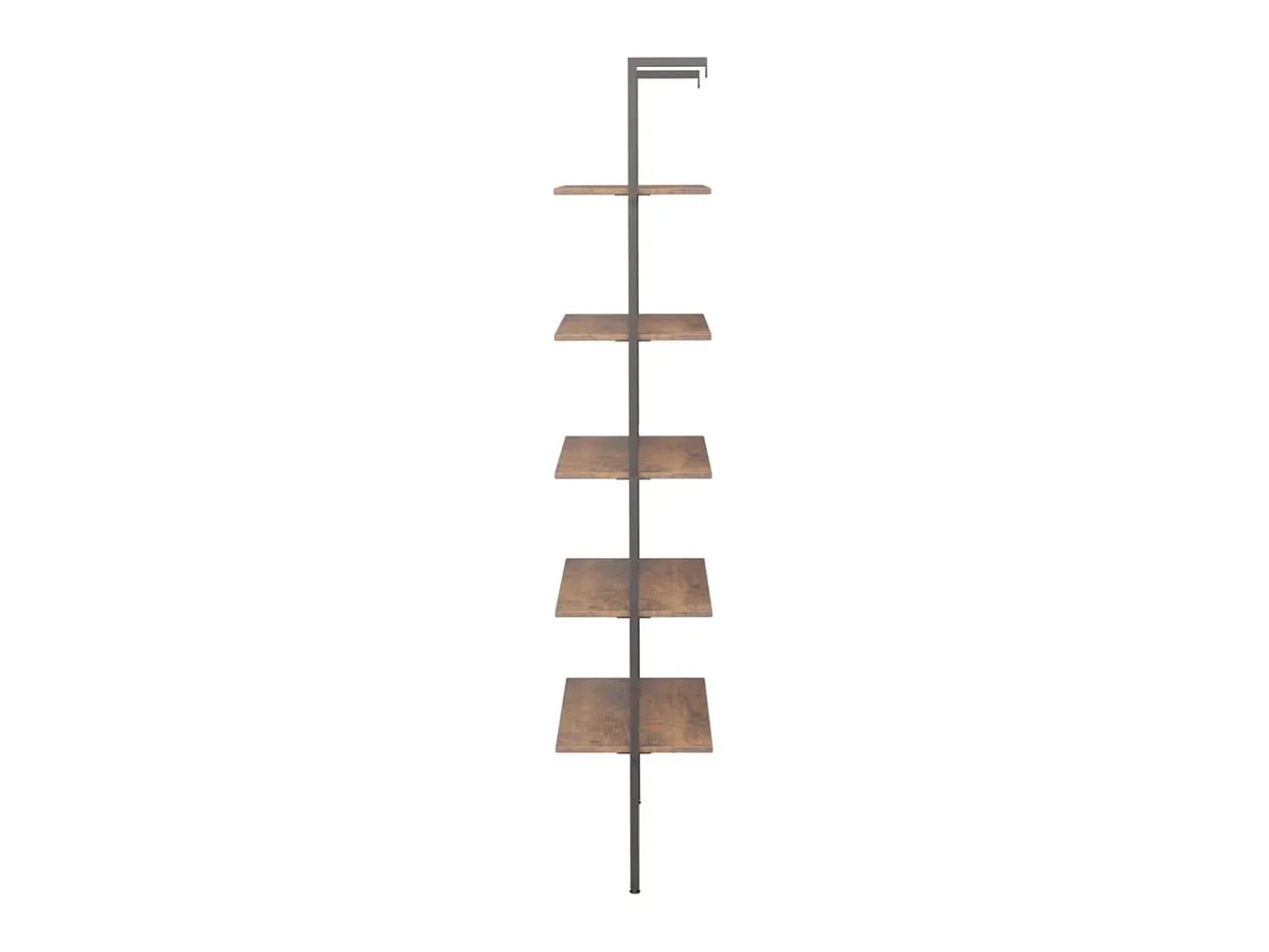 Unidade 5 prateleiras 64x35x185 cm castanho-escuro e preto PT507807