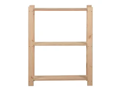 Unidade arrumação 3 prateleiras 60x28,5x90 cm pinho maciço PT842514