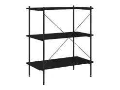 Unidade com 3 prateleiras 80x40x92 cm preto PT715908