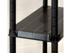 Unidade com 4 prateleiras 122x30,5x130 cm plástico preto PT573190