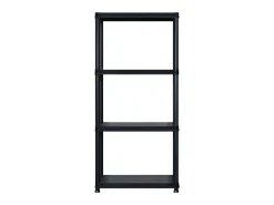 Unidade com 4 prateleiras 122x30,5x130 cm plástico preto PT573190