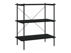 Unidade com 3 prateleiras 80x40x92 cm preto