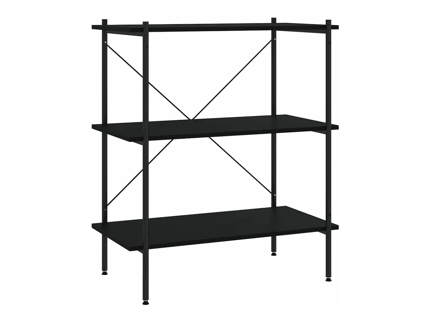 Unidade com 3 prateleiras 80x40x92 cm preto