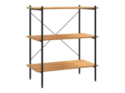 Unidade com 3 prateleiras 80x40x92 cm preto/cor de carvalho PT410080