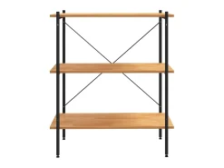 Unidade com 3 prateleiras 80x40x92 cm preto/cor de carvalho PT410080