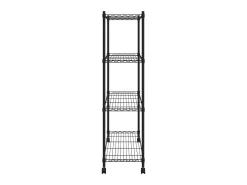 Unidade de 4 prateleiras com rodas 90x35x142 cm 200 Kg preto PT243563
