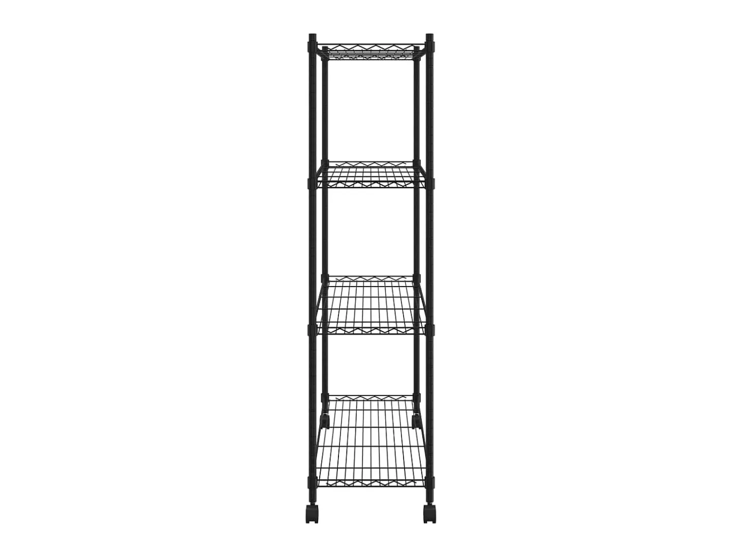 Unidade de 4 prateleiras com rodas 90x35x142 cm 200 Kg preto PT243563