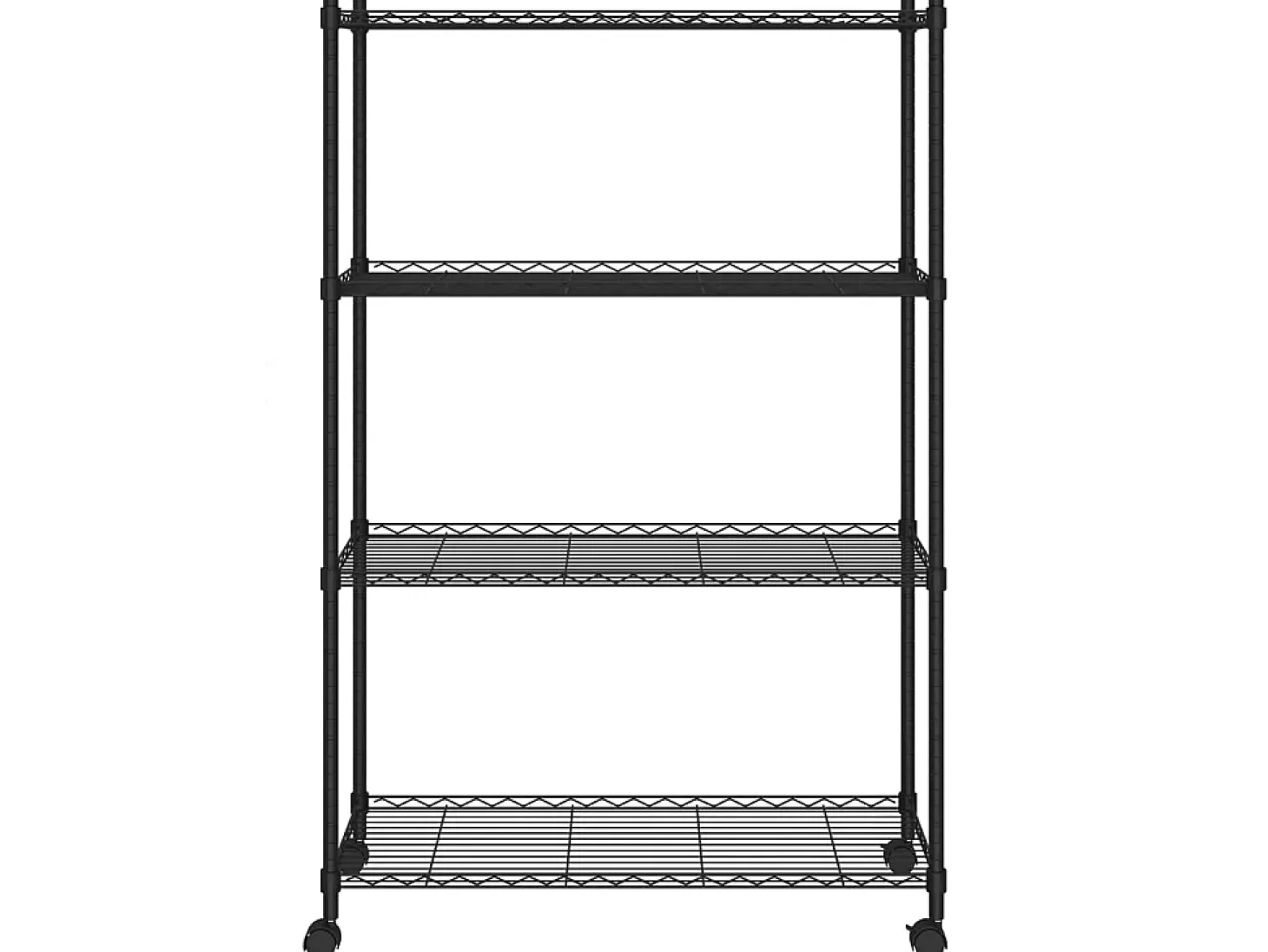 Unidade de 4 prateleiras com rodas 90x35x142 cm 200 Kg preto PT243563