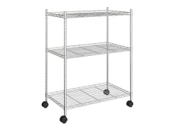 Unidade de 3 prateleiras com rodas 60x35x81 cm 150 Kg cromado PT160531