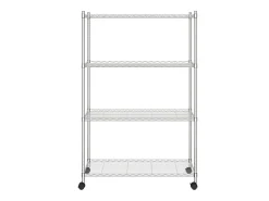 Unidade de 4 prateleiras com rodas 90x35x142 cm 200 Kg cromado PT366203