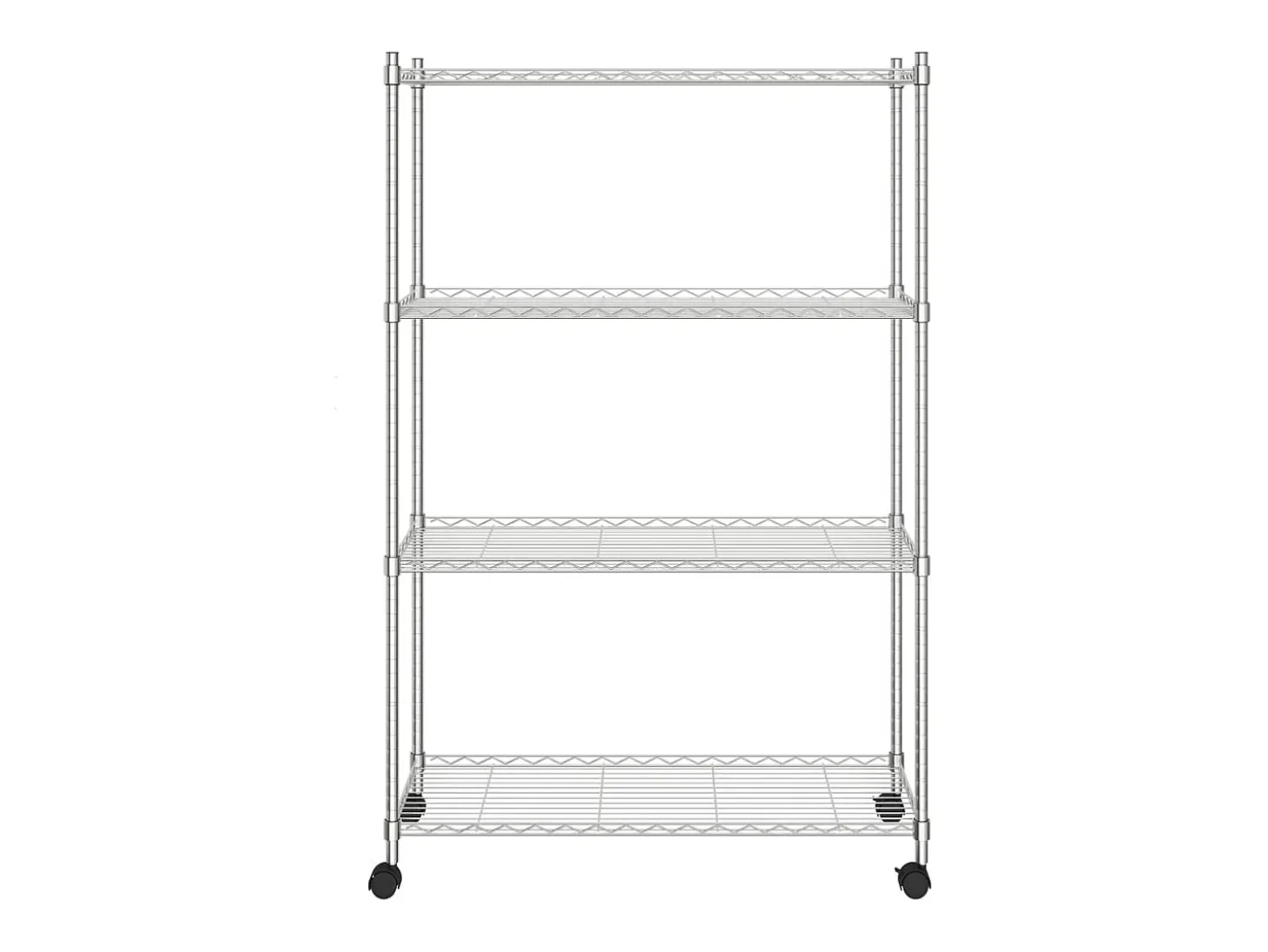 Unidade de 4 prateleiras com rodas 90x35x142 cm 200 Kg cromado PT366203