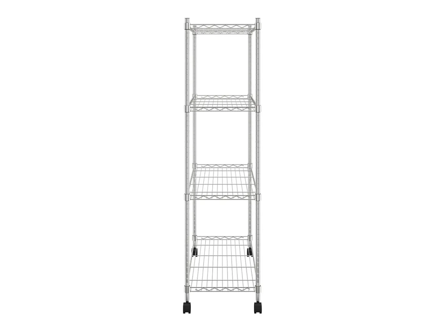 Unidade de 4 prateleiras com rodas 90x35x142 cm 200 Kg cromado PT366203
