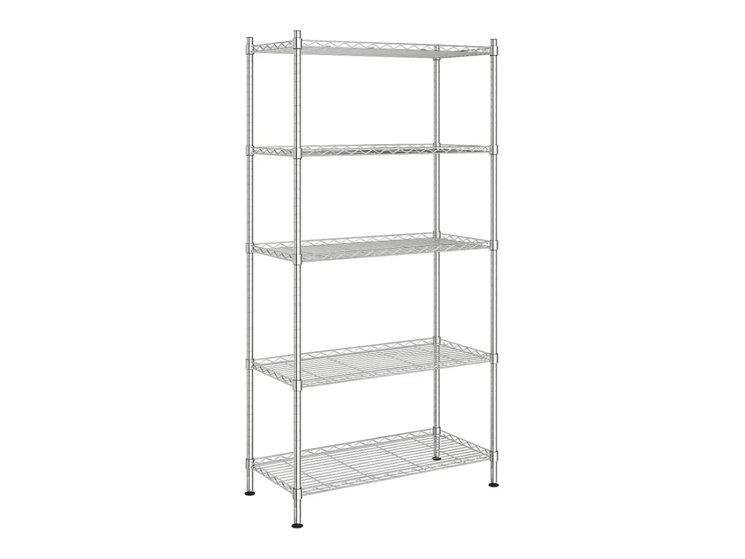 Unidade de 5 prateleiras 90x35x180 cm 250 kg cromado PT943629
