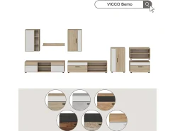 Unidade de parede carvalho preto/areia 139.8x35.4x38.9 berno
