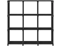 Unidade de prateleiras 9 cubos 103x30x107,5 cm tecido preto PT501019