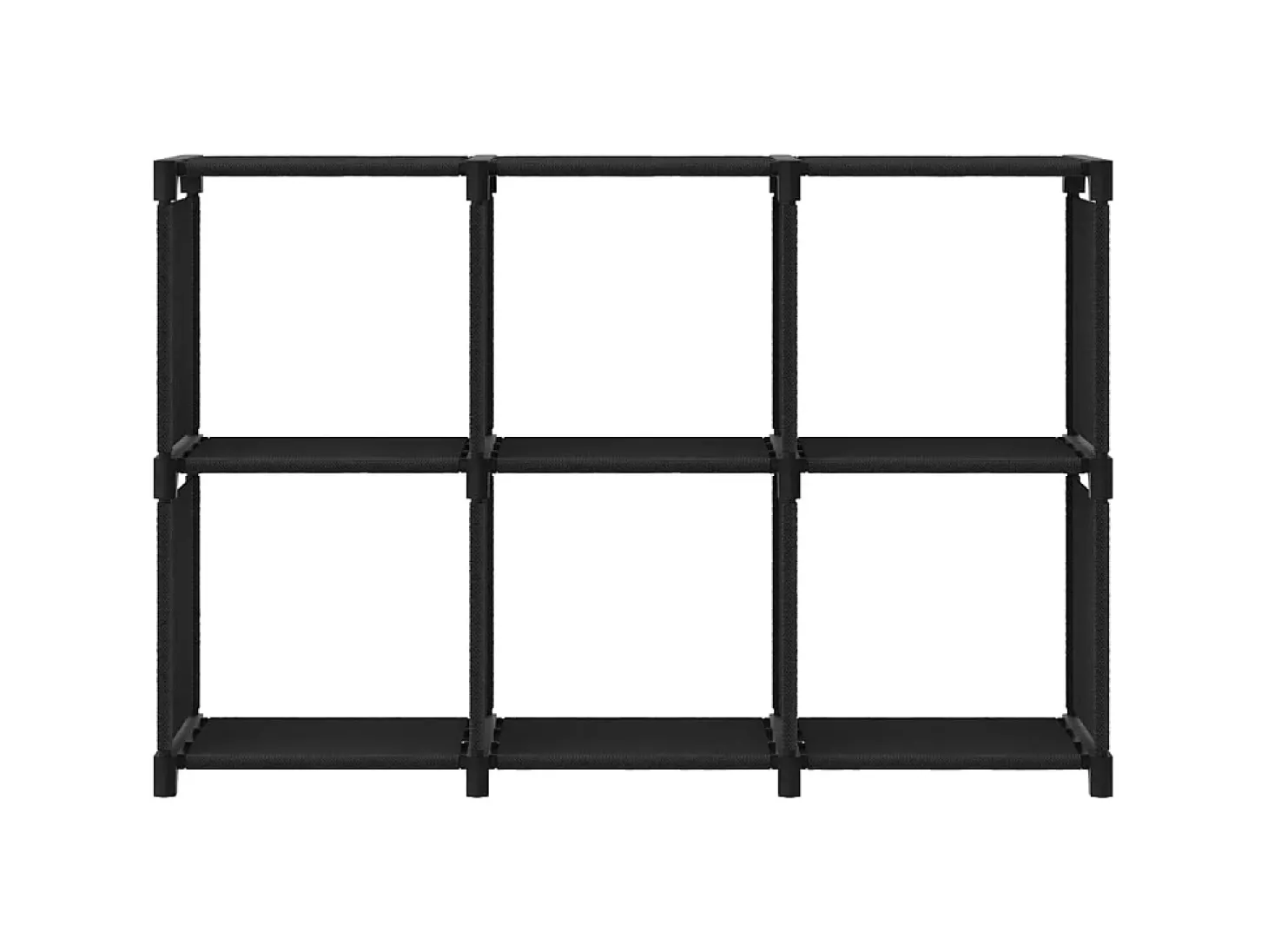 Unidade de prateleiras 6 cubos 103x30x72,5 cm tecido preto PT879843