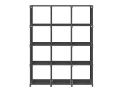 Unidade de prateleiras 12 cubos 103x30x141 cm tecido cinzento