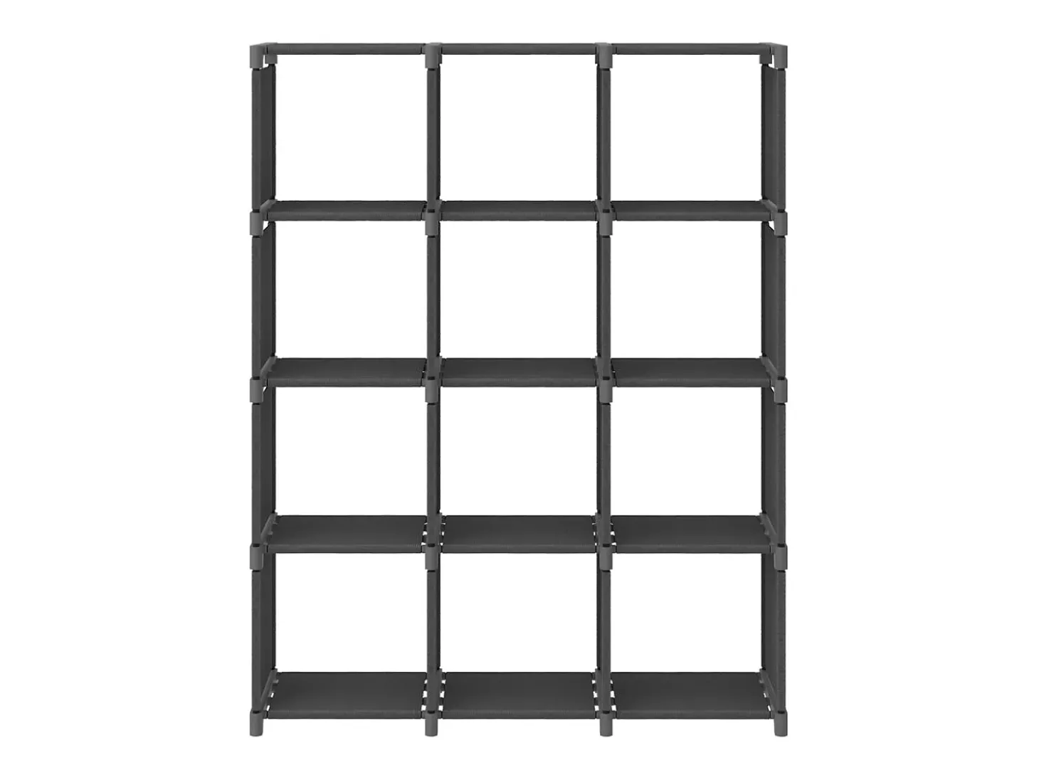 Unidade de prateleiras 12 cubos 103x30x141 cm tecido cinzento