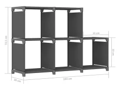 Unidade de prateleiras 5 cubos 103x30x72,5 cm tecido cinzento