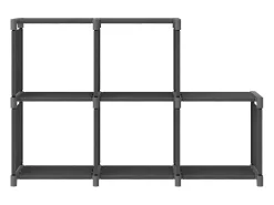 Unidade de prateleiras 5 cubos 103x30x72,5 cm tecido cinzento