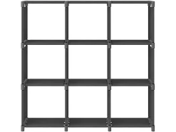 Unidade de prateleiras 9 cubos 103x30x107,5 cm tecido cinzento PT262577