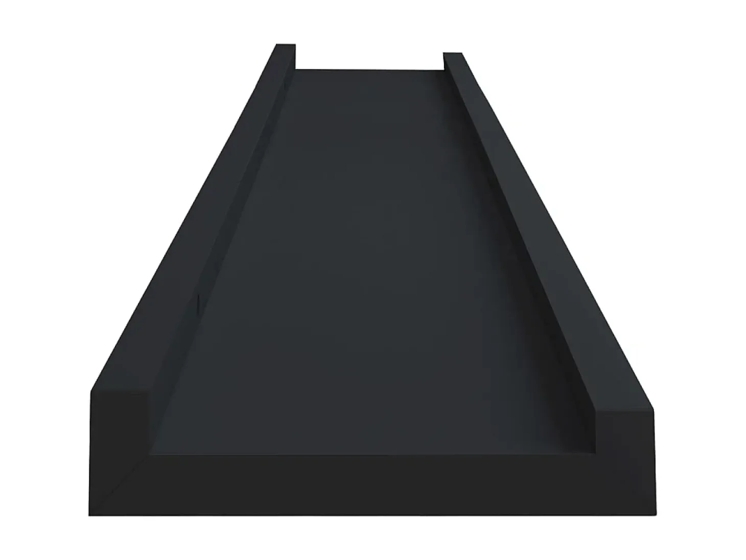 Unidade de prateleiras com rebordo 2 pcs 80x9x3 cm MDF preto PT342514