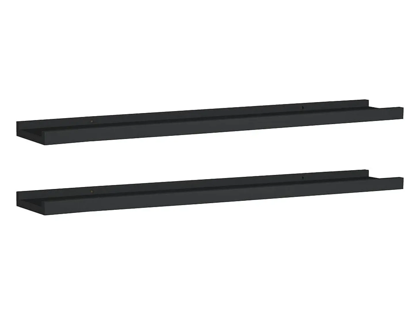 Unidade de prateleiras com rebordo 2 pcs 80x9x3 cm MDF preto PT342514