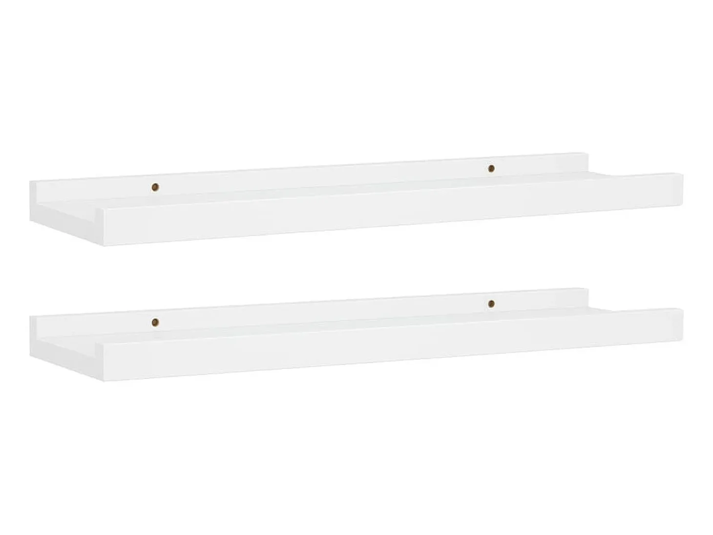 Unidade de prateleiras com rebordo 2 pcs 40x9x3 cm MDF branco PT557826
