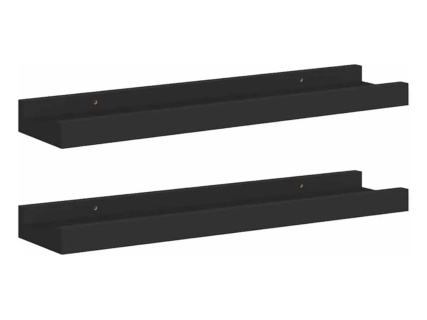 Unidade de prateleiras com rebordo 2 pcs 40x9x3 cm MDF preto