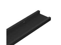 Unidade de prateleiras com rebordo 2 pcs 40x9x3 cm MDF preto
