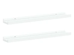 Unidade de prateleiras com rebordo 2 pcs 60x9x3 cm MDF branco