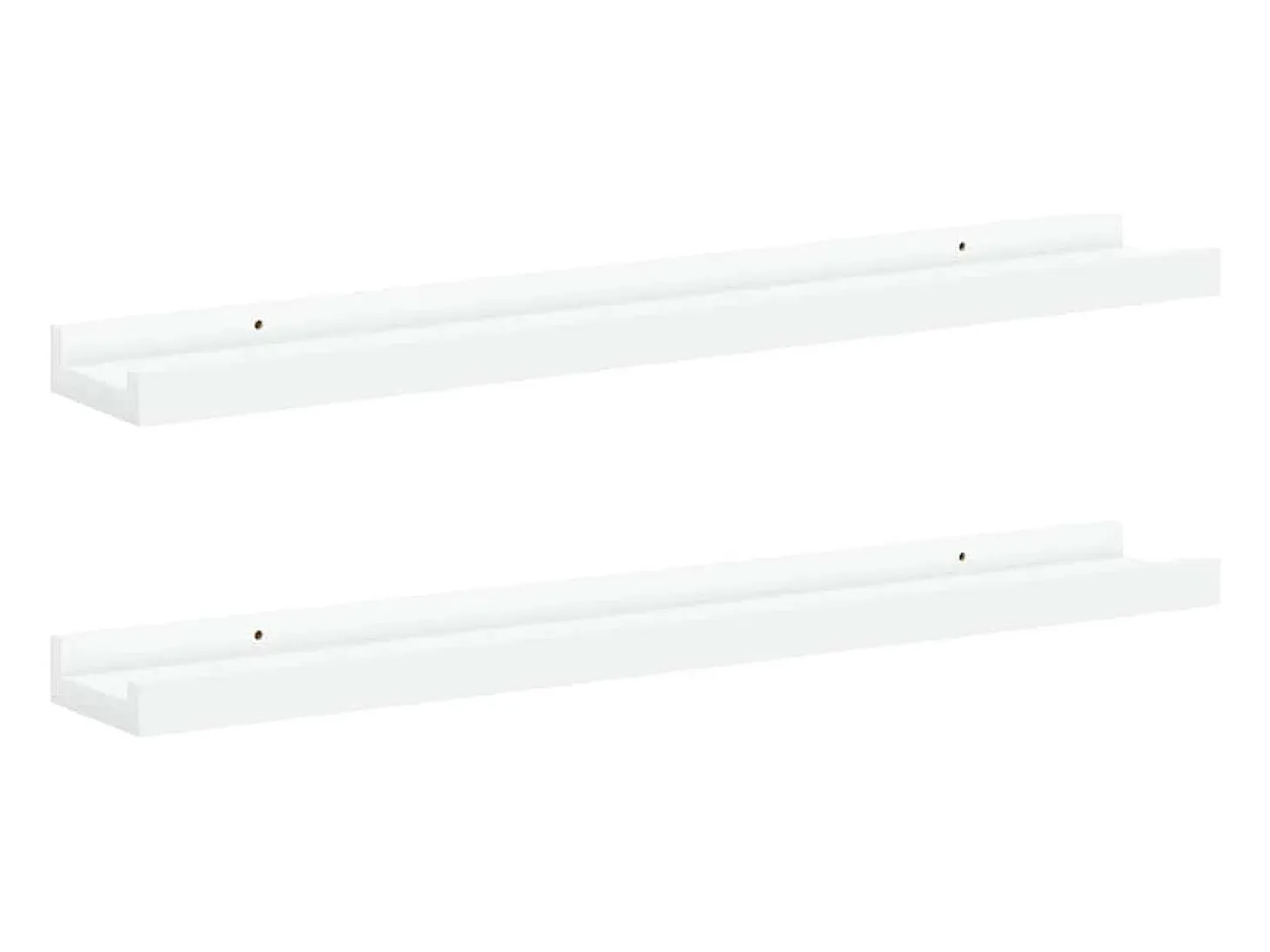 Unidade de prateleiras com rebordo 2 pcs 60x9x3 cm MDF branco