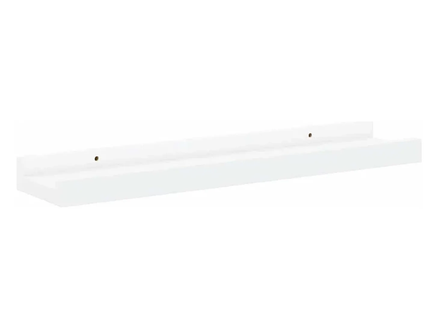 Unidade de prateleiras com rebordo 2 pcs 40x9x3 cm MDF branco