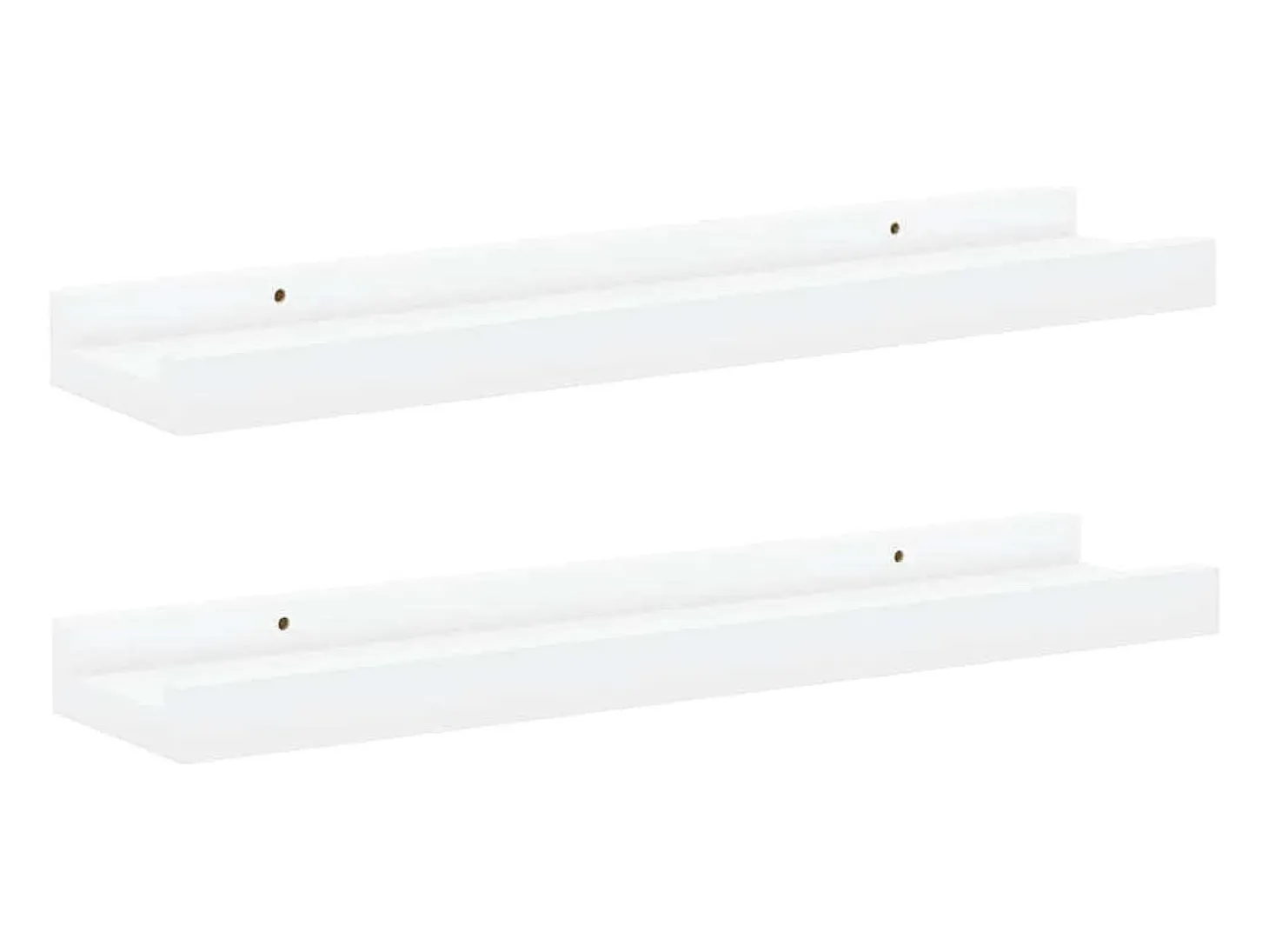 Unidade de prateleiras com rebordo 2 pcs 40x9x3 cm MDF branco