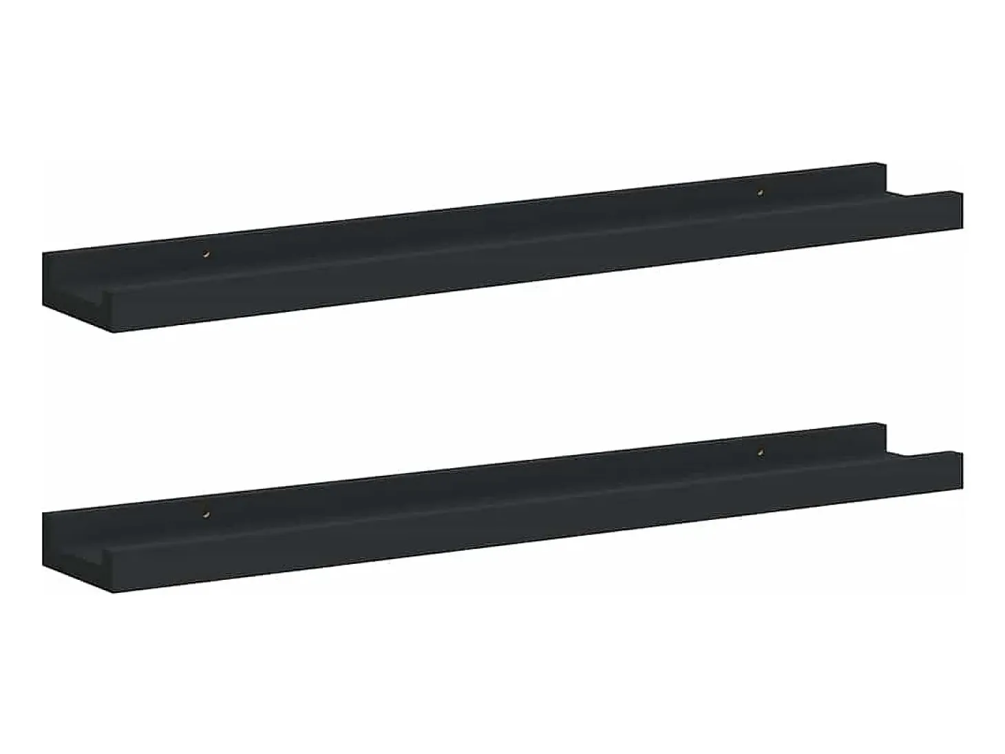 Unidade de prateleiras com rebordo 2 pcs 60x9x3 cm MDF preto