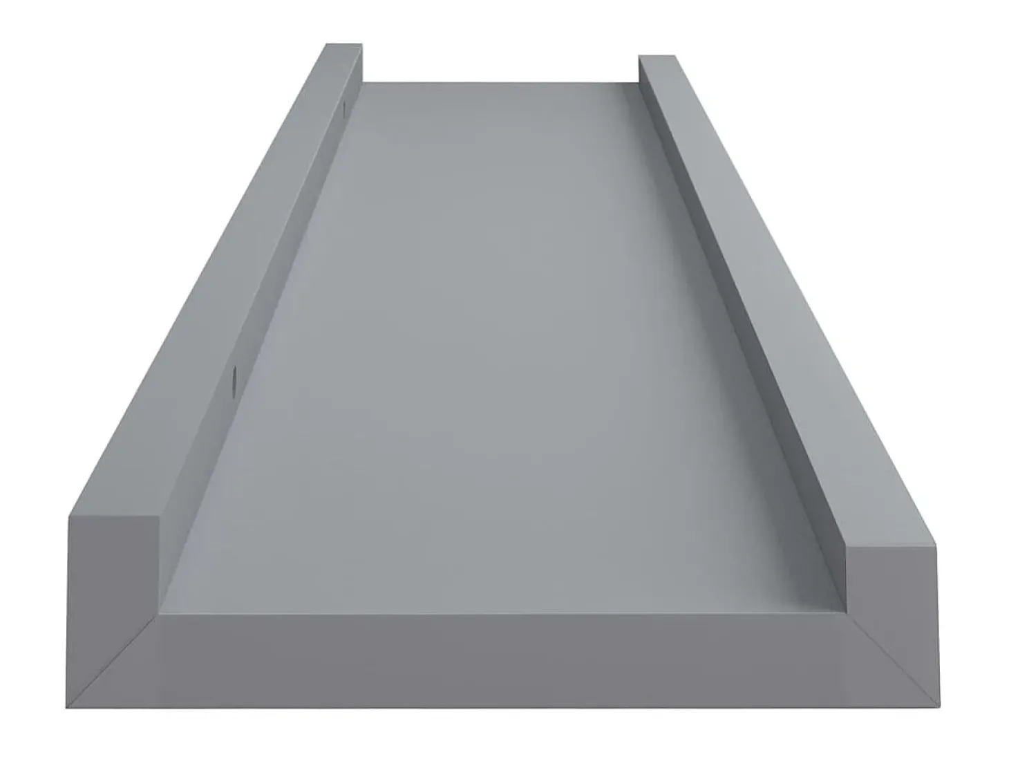 Unidade de prateleiras com rebordo 2 pcs 60x9x3 cm MDF cinzento PT825187