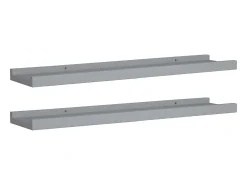 Unidade de prateleiras com rebordo 2 pcs 60x9x3 cm MDF cinzento PT825187