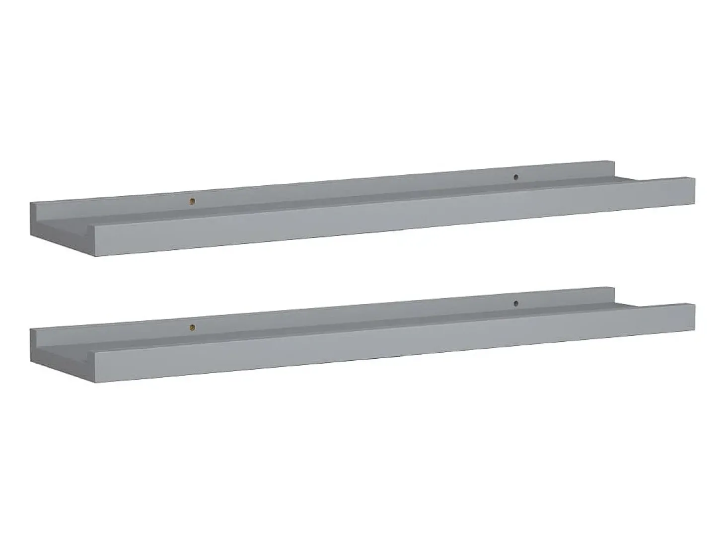 Unidade de prateleiras com rebordo 2 pcs 60x9x3 cm MDF cinzento PT825187