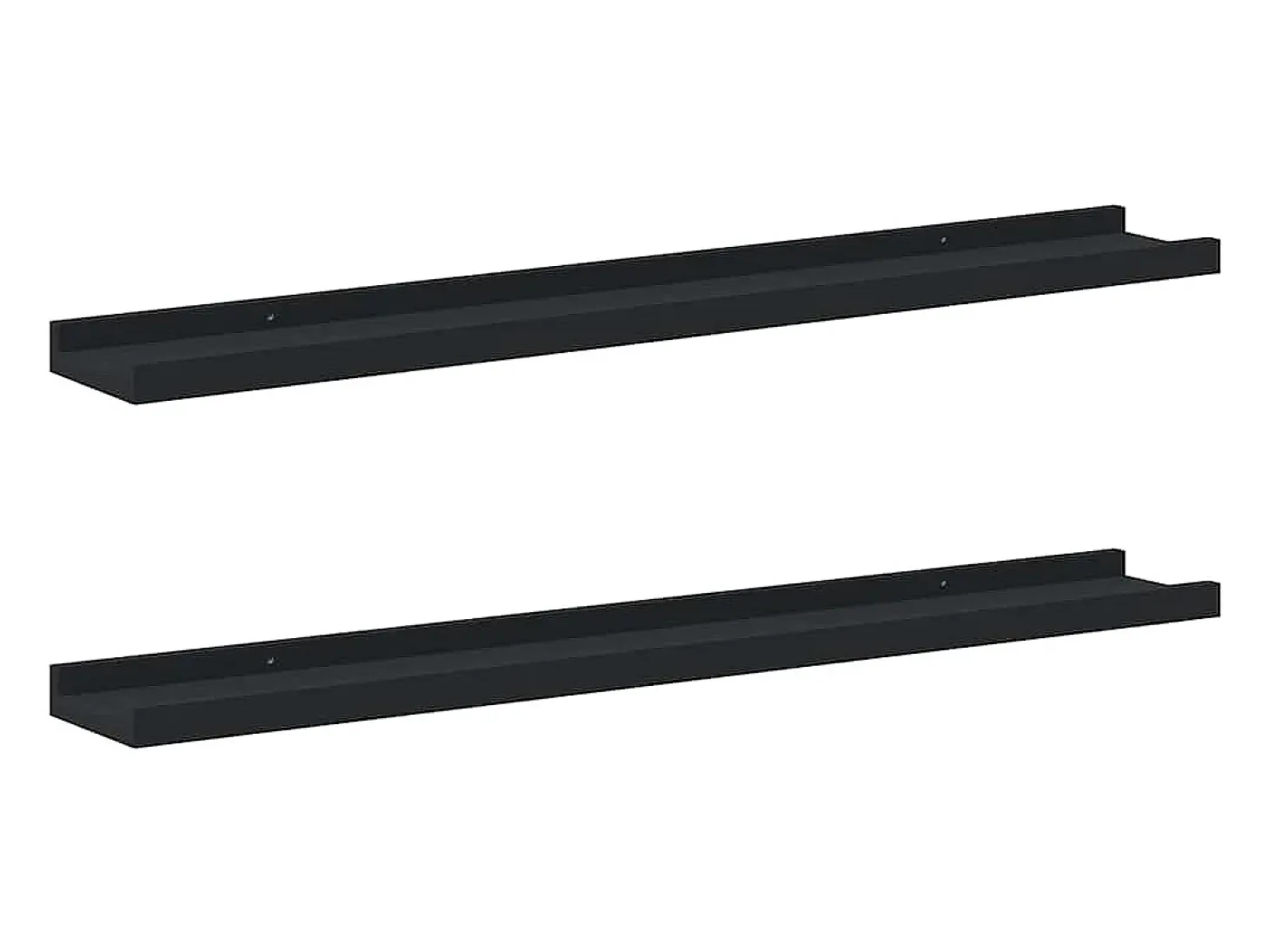 Unidade de prateleiras com rebordo 2 pcs 80x9x3 cm MDF preto