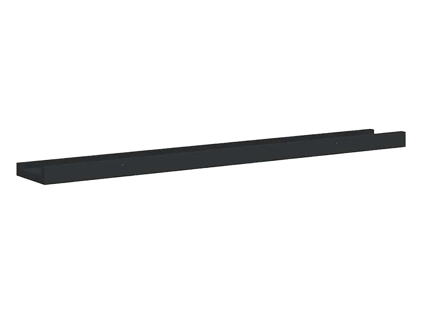 Unidade de prateleiras com rebordo 2 pcs 80x9x3 cm MDF preto