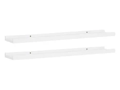 Unidade de prateleiras com rebordo 2 pcs 80x9x3 cm MDF branco PT422239