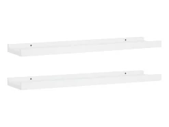 Unidade de prateleiras com rebordo 2 pcs 60x9x3 cm MDF branco PT504886