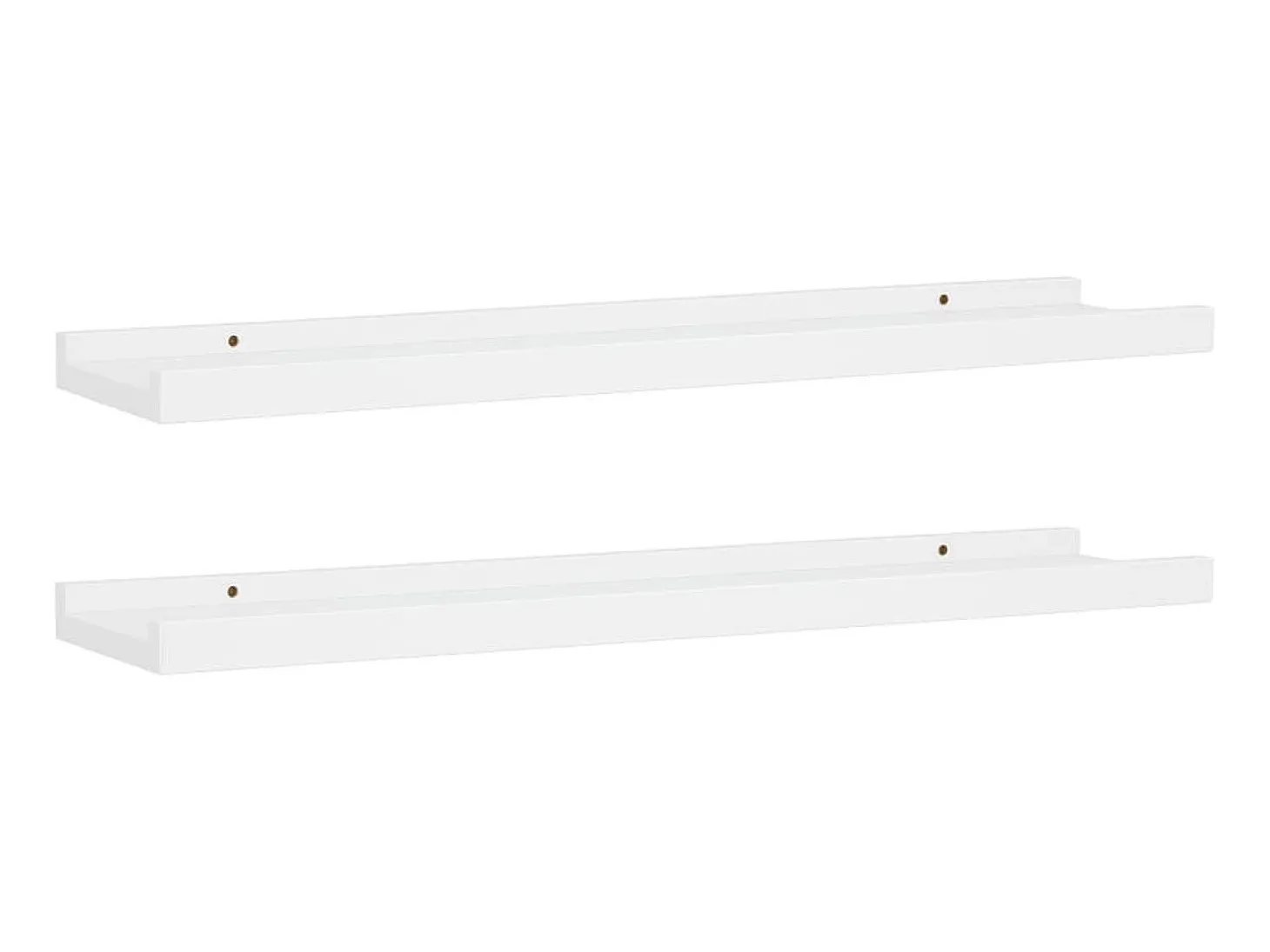 Unidade de prateleiras com rebordo 2 pcs 60x9x3 cm MDF branco PT504886