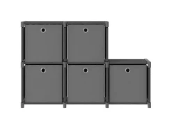 Unidade prateleira 5 cubos c/ caixas 103x30x72,5cm tecido cinza PT532094