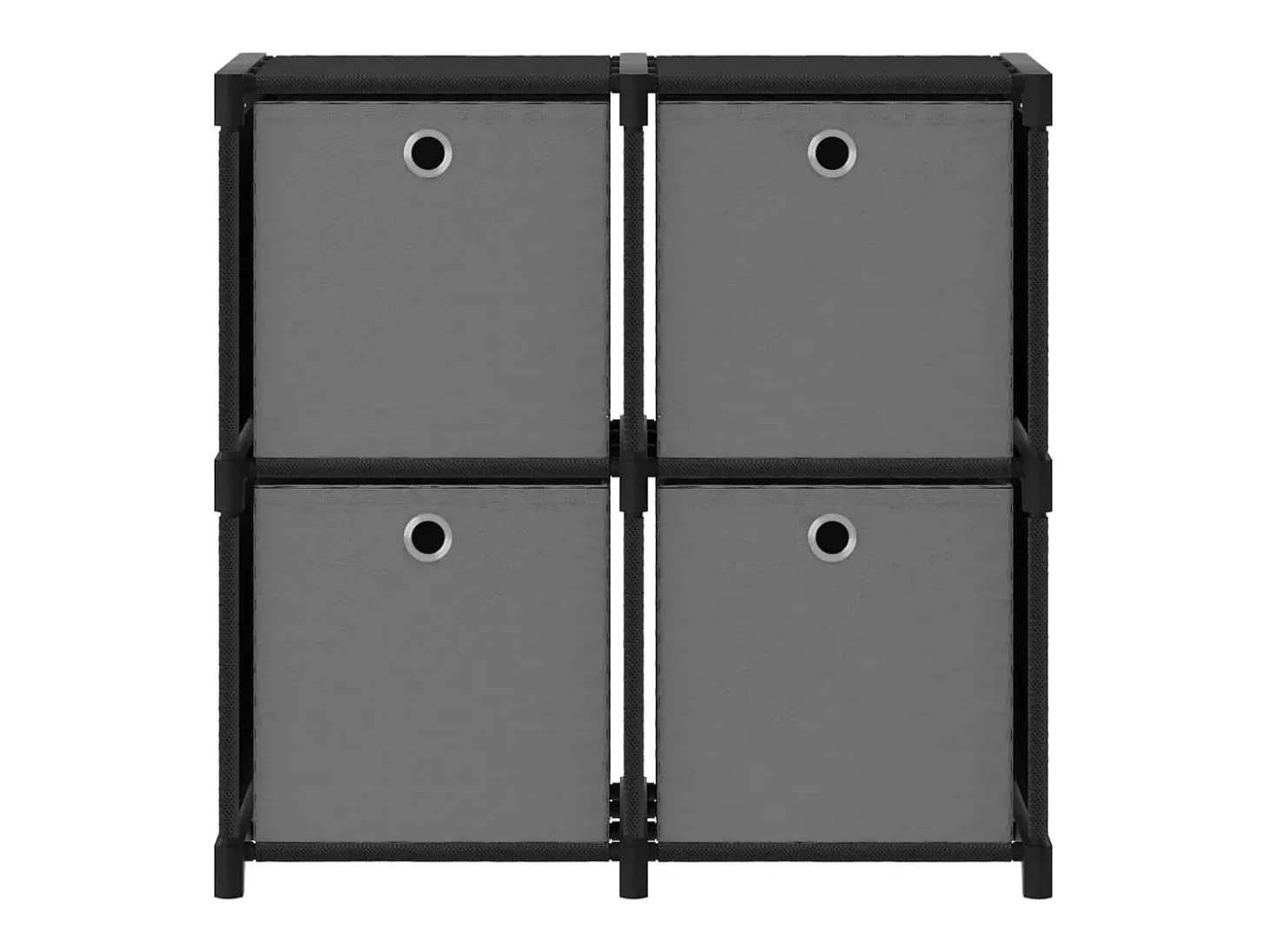 Unidade prateleiras 4 cubos c/ caixas 69x30x72,5cm tecido preto PT537102